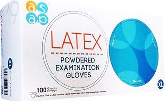 ASAP Latexové rukavice s púdrom 100 ks XL