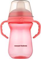 Canpol babies hrnček so silikónovým pítkom FirstCup 250 ml, ružový