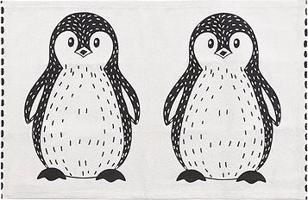 Detský koberec s potlačou tučniakov 60 × 90 cm čierno-biely HAJDARABAD, 249961