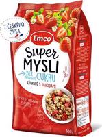 Emco Super mysli bez pridaného cukru s jahodami 500 g