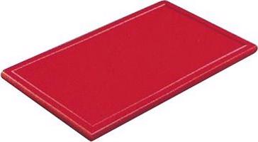 Gastro Doštička na krájanie plastová 50 × 30 × 2 cm, s drážkou, červená