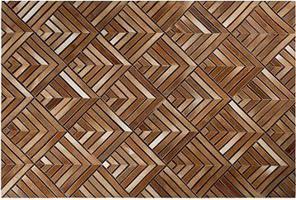 Hnedý kožený koberec 140 × 200 cm TEKIR, 206046