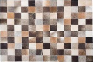 Hnedý kožený patchwork koberec 160 × 230 cm SOKE, 73751