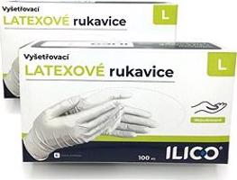 ILICO latexové rukavice L, 100 ks