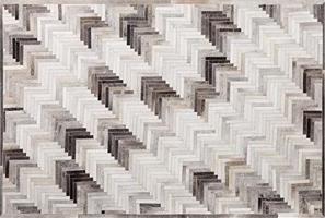 Kožený koberec 140 × 200 cm sivo-béžový ARSUZ, 170097