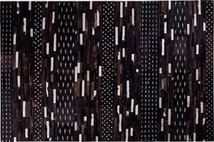 Kožený patchworkový koberec 140 × 200 cm hnedý AKSEKI, 200964