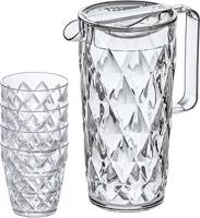 Koziol Súprava pohárov 250 ml 4 ks s džbánom 1,6 l Crystal krištáľovo číra