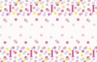 Obrus 1. Narodeniny ružový s bodkami – dievča – 137 × 213 cm – happy birthday