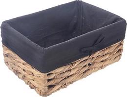 ORION Košík 31 × 21 × 14,5 cm čierny, vodní hyacint + textil