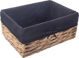 ORION Košík 36 × 26 × 16,5 cm čierny, vodný hyacint + textil
