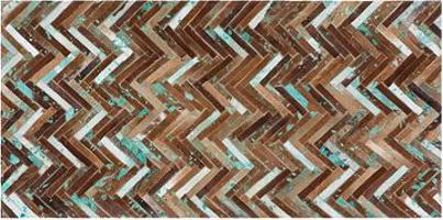Patchwork koberec z hovädzej kože v hnedo-modrých odtieňoch 80 × 150 cm AMASYA, 57130