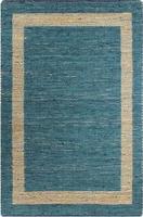 Ručne vyrábaný koberec juta modrý 120 × 180 cm
