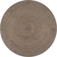 Ručne vyrobený koberec z juty okrúhly 120 cm sivý