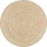 Ručne vyrobený koberec z juty špirálový dizajn biely 90 cm