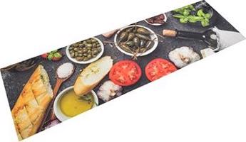 SHUMEE Kuchynský koberec, umývateľný, 45 × 150 cm, zamat, víno a jedlo