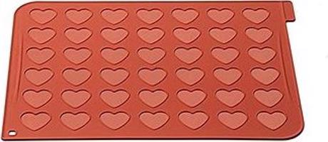 Silikomart Silikónová podložka na pečenie Makroniek v tvare srdca Silikomart Heart Terracotta