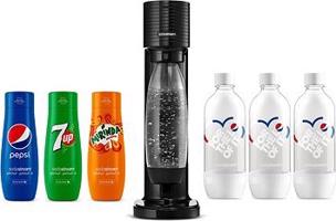 SodaStream Gaia Black + 3× fľaša + MIRINDA, PEPSI, 7UP