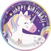 Talíře jednorožec – unicorn – happy birthday – narodeniny – 8 ks – 22 cm