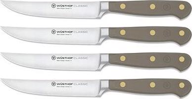 WÜSTHOF CLASSIC COLOUR Súprava 4 nožů na steaky, Velvet Oyster, 12 cm