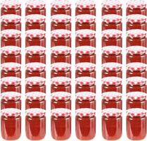 Zaváracie poháre s bielo-červenými viečkami 48 ks 230 ml