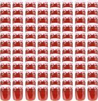 Zaváracie poháre s bielo-červenými viečkami 96 ks 230 ml
